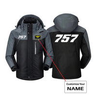 Thumbnail for 757 Flat Text Designed Thick Winter Jackets