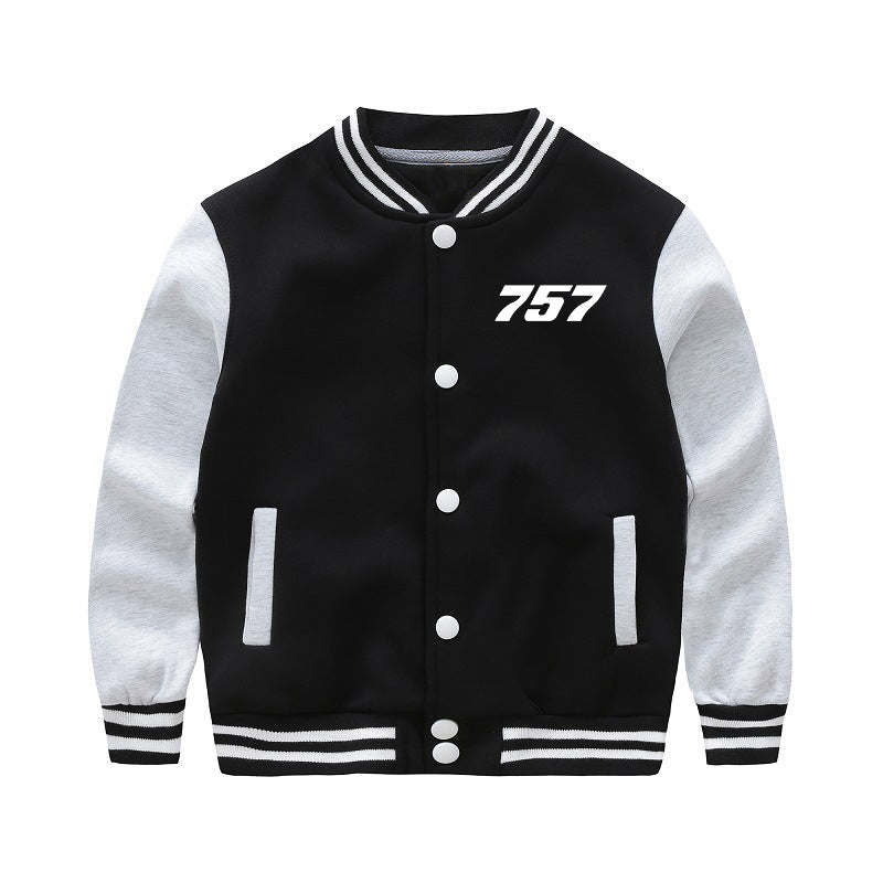 757 Flat Text Designed "CHILDREN" Baseball Jackets