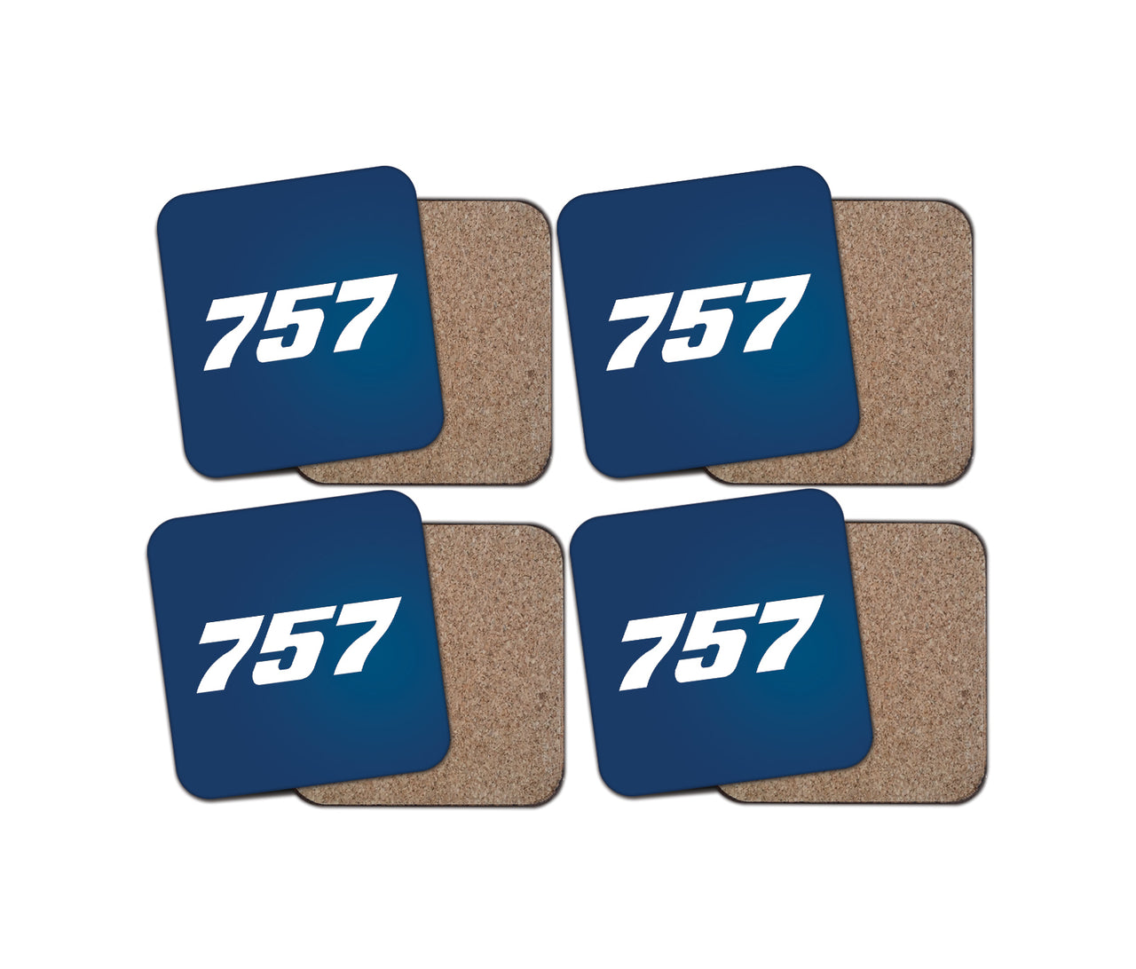 757 Flat Text Designed Coasters