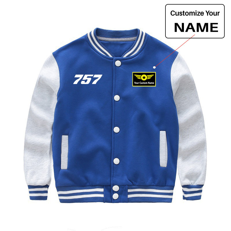 757 Flat Text Designed "CHILDREN" Baseball Jackets