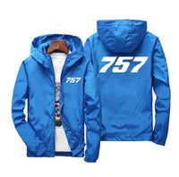 Thumbnail for 757 Flat Text Designed Windbreaker Jackets