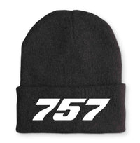Thumbnail for 757 Flat Text Embroidered Beanies
