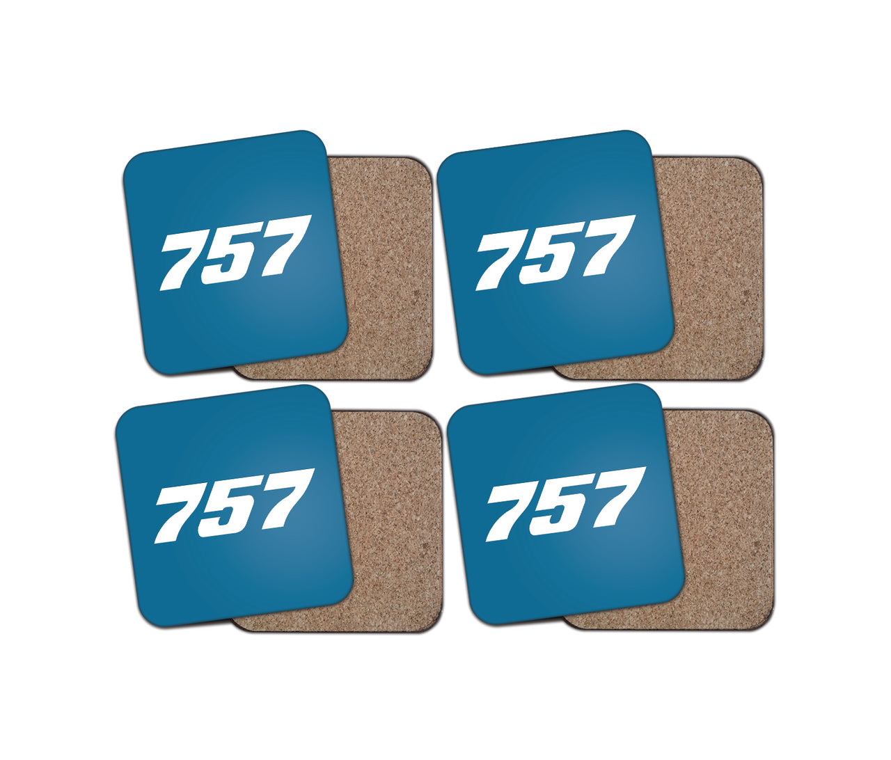 757 Flat Text Designed Coasters