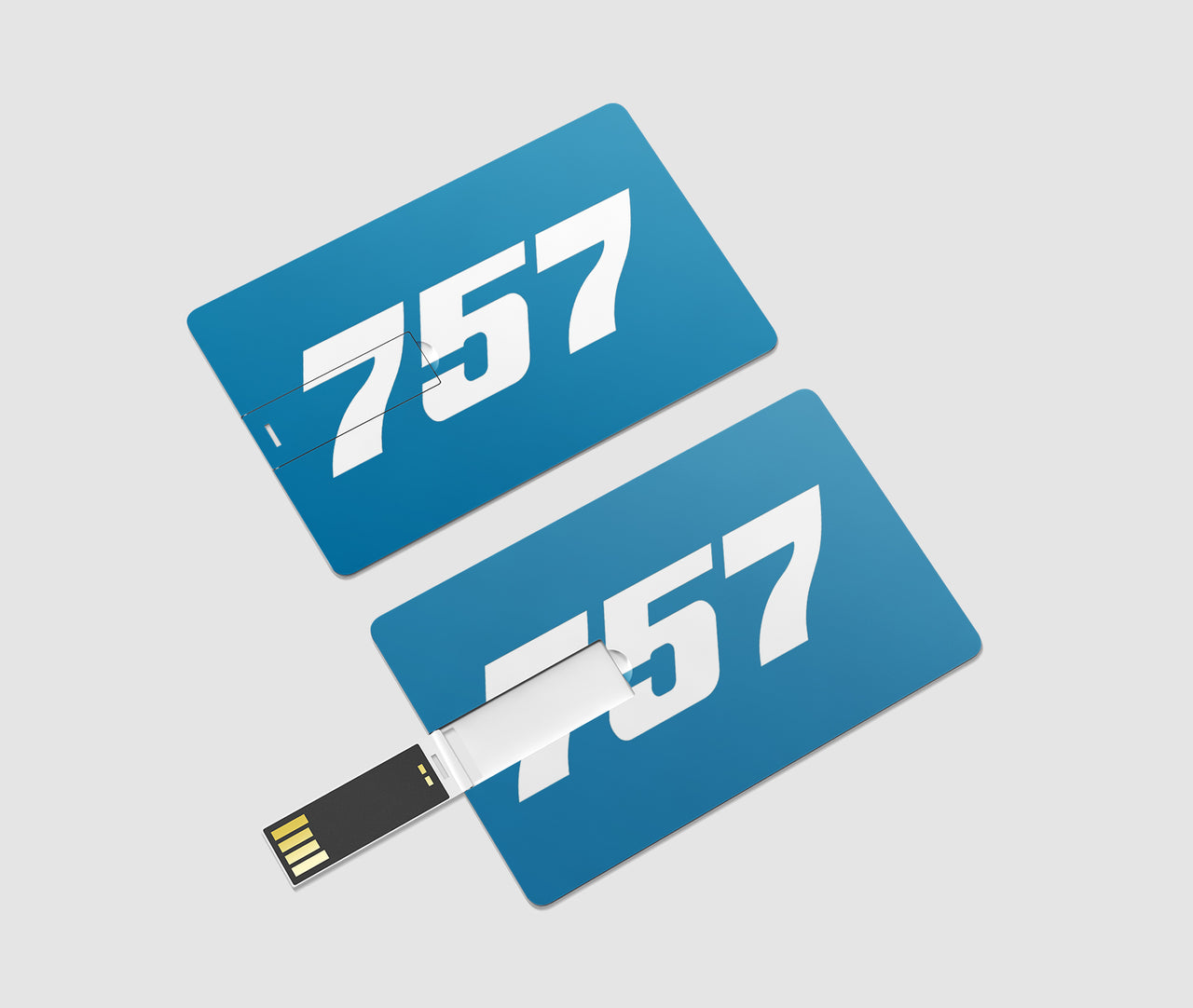 757 Flat Text Designed USB Cards