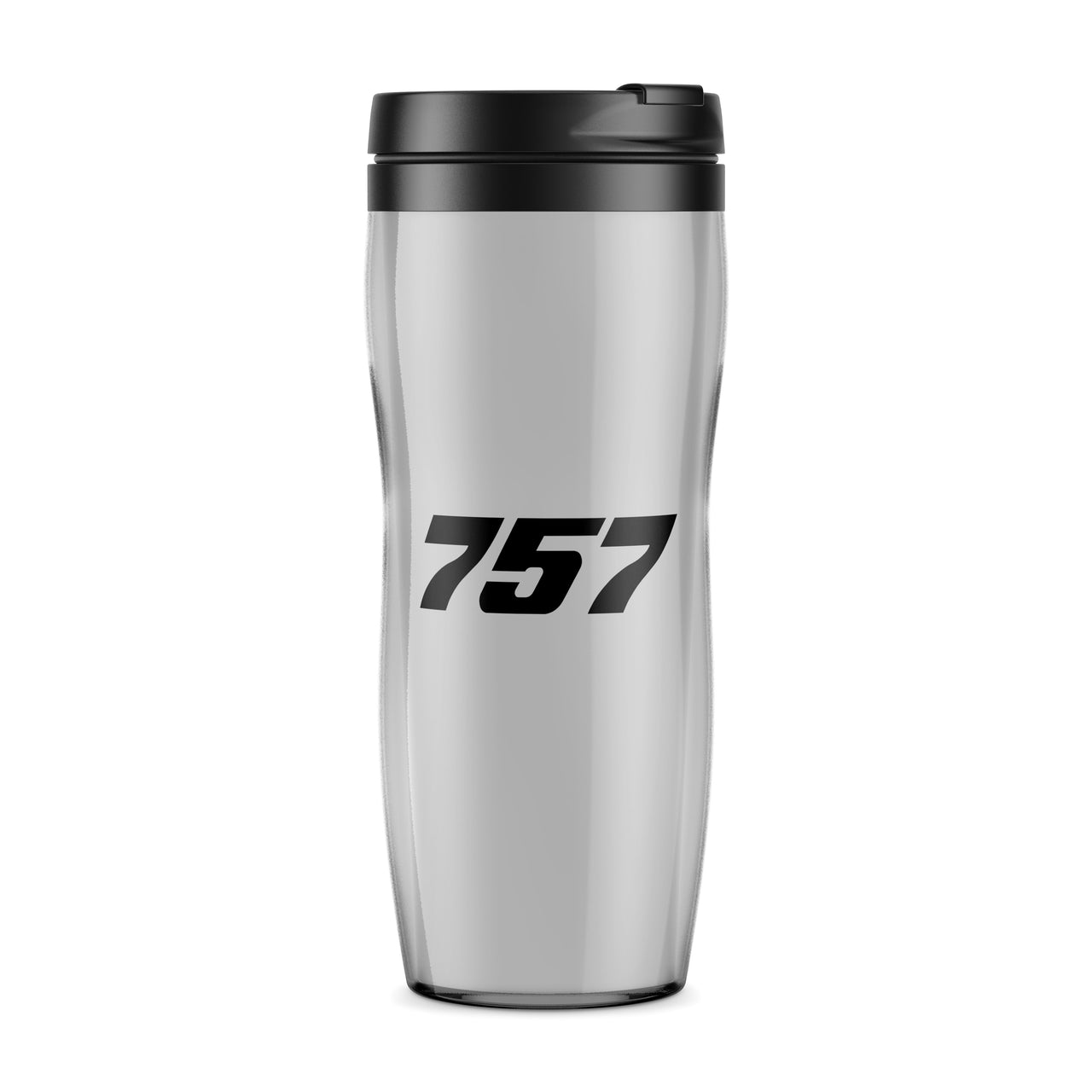 757 Flat Text Designed Travel Mugs