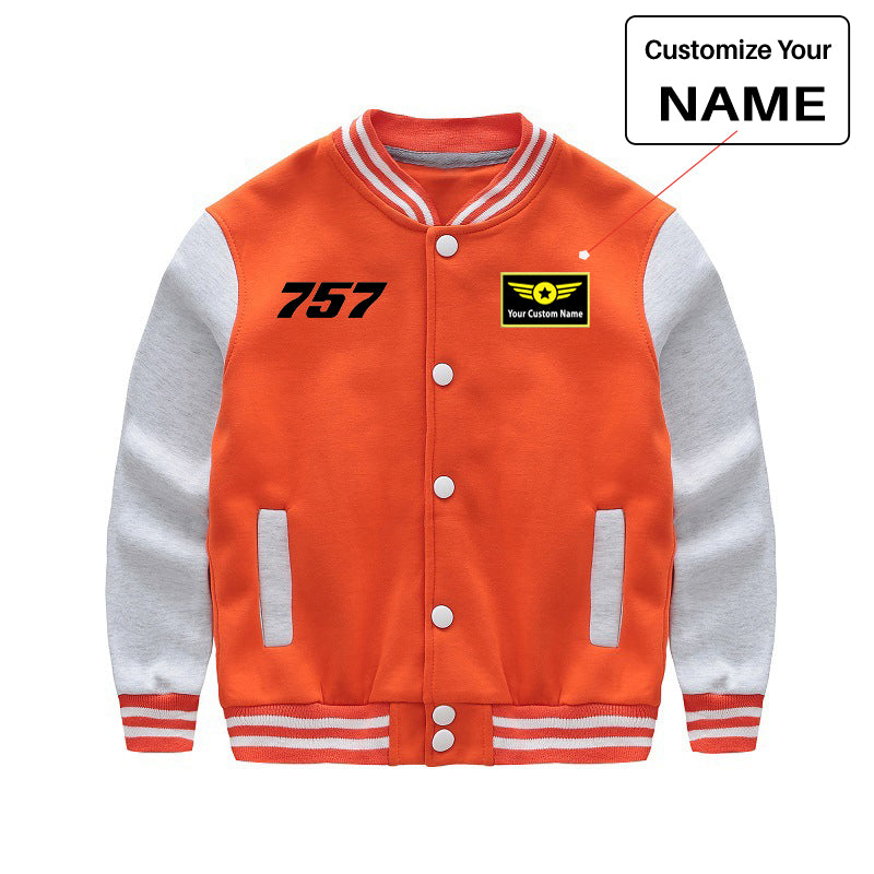 757 Flat Text Designed "CHILDREN" Baseball Jackets