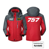 Thumbnail for 757 Flat Text Designed Thick Winter Jackets