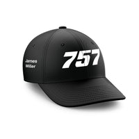 Thumbnail for Customizable Name & 757 Flat Text Embroidered Hats
