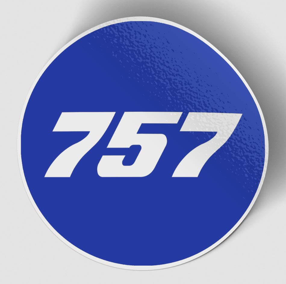 757 Flat Text Blue Designed Stickers