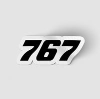 Thumbnail for Boeing 767 Flat Text aviation themed sticker, weather-resistant vinyl.