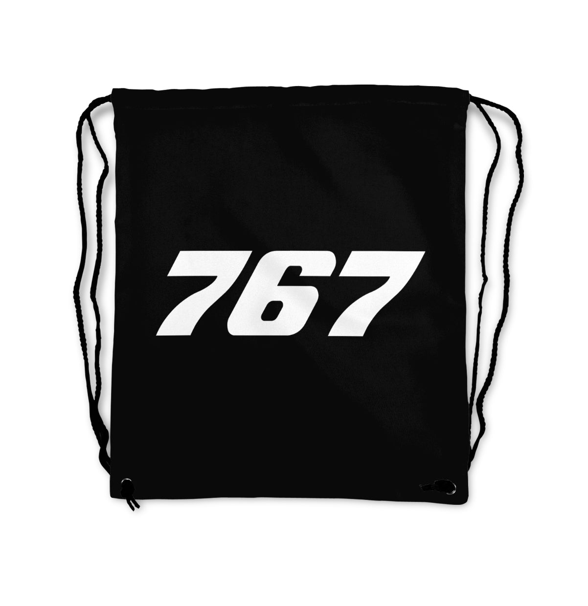 767 Flat Text Designed Drawstring Bags
