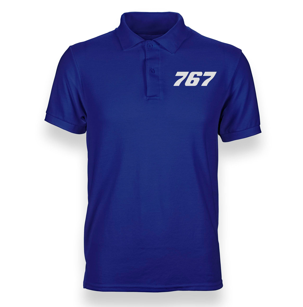 Boeing 767 Flat Text Designed Polo T-Shirts