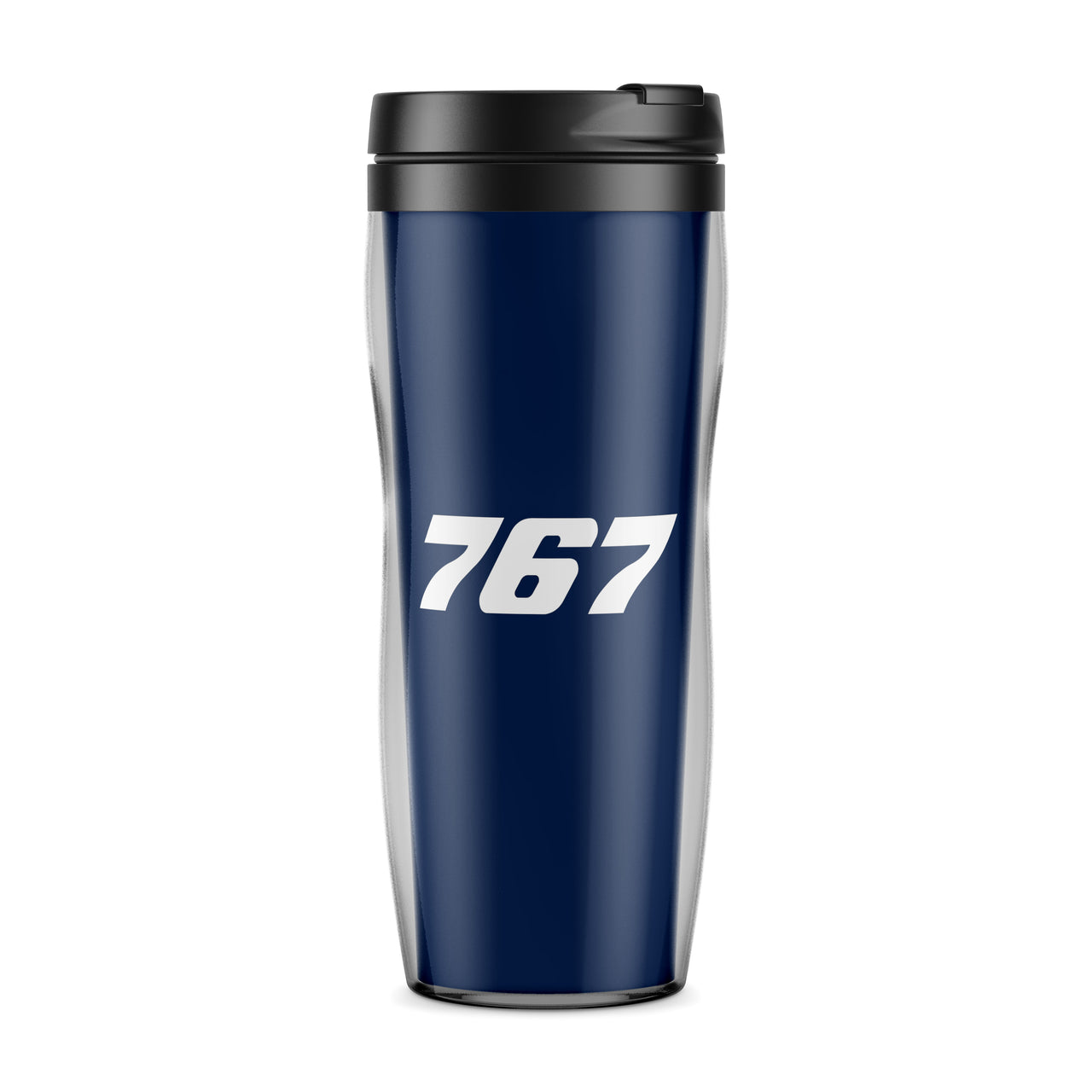 767 Flat Text Designed Travel Mugs