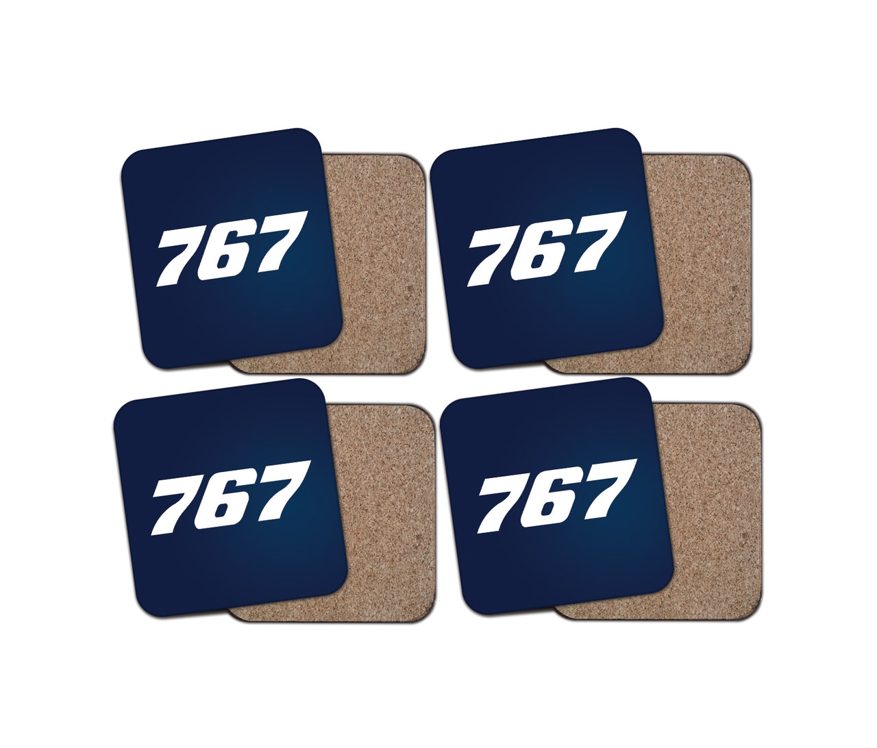 767 Flat Text Designed Coasters
