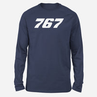 Thumbnail for 767 Flat Text Designed Long-Sleeve T-Shirts