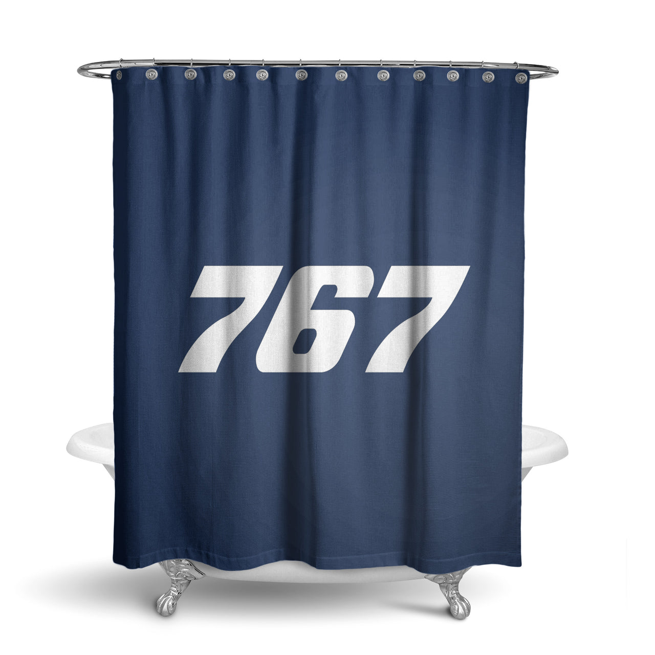 767 Flat Text Designed Shower Curtains