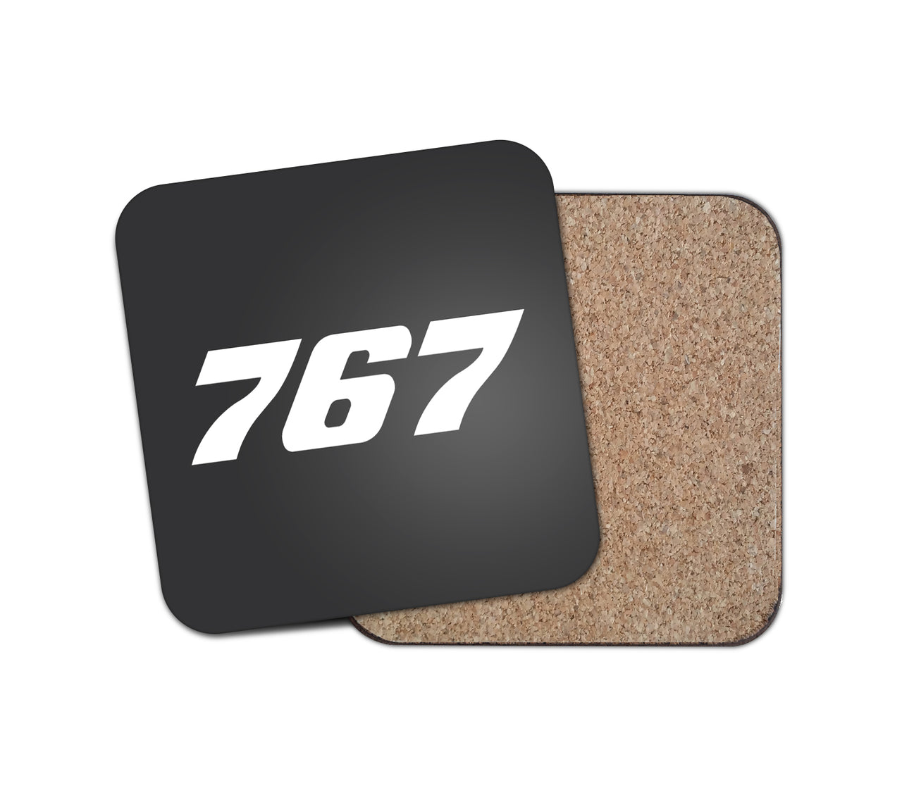 767 Flat Text Designed Coasters