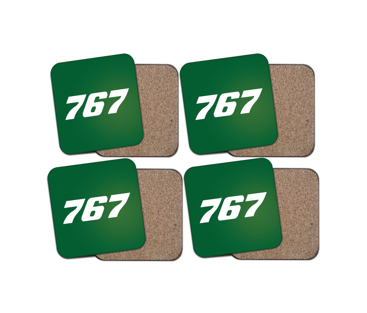 767 Flat Text Designed Coasters