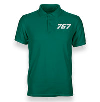 Thumbnail for Boeing 767 Flat Text Designed Polo T-Shirts