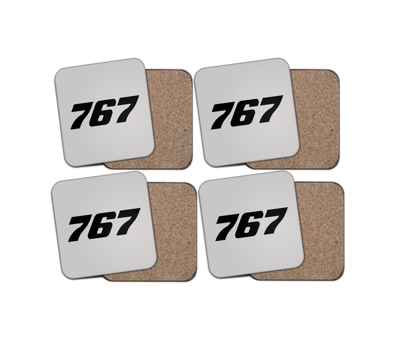 767 Flat Text Designed Coasters