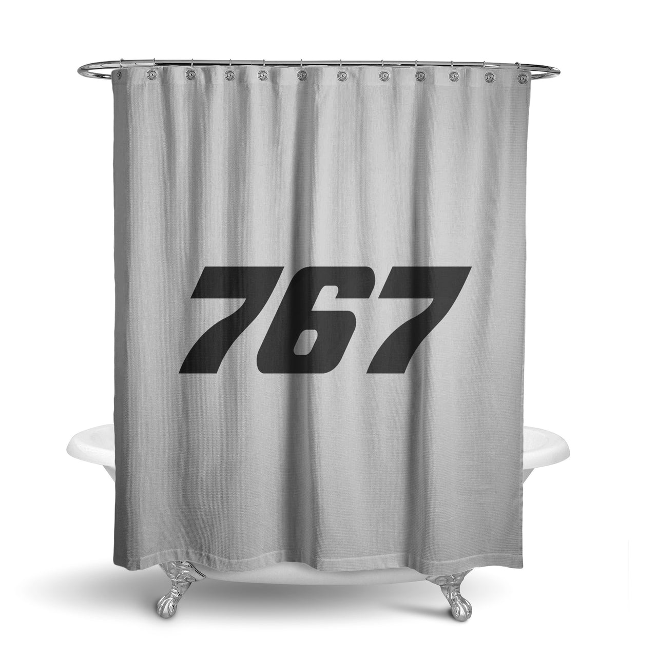 767 Flat Text Designed Shower Curtains