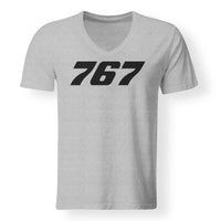 Thumbnail for 767 Flat Text Designed V-Neck T-Shirts