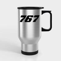 Thumbnail for 767 Flat Text Designed Travel Mugs (With Holder)