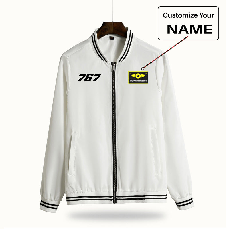767 Flat Text Designed Thin Spring Jackets