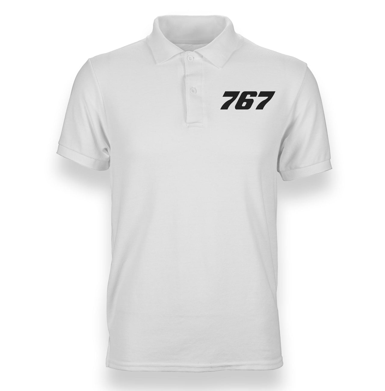 Boeing 767 Flat Text Designed Polo T-Shirts