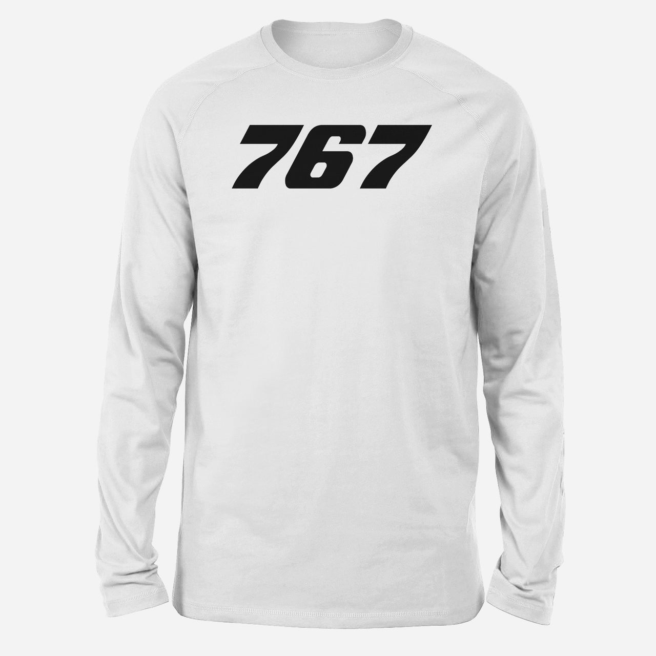 767 Flat Text Designed Long-Sleeve T-Shirts