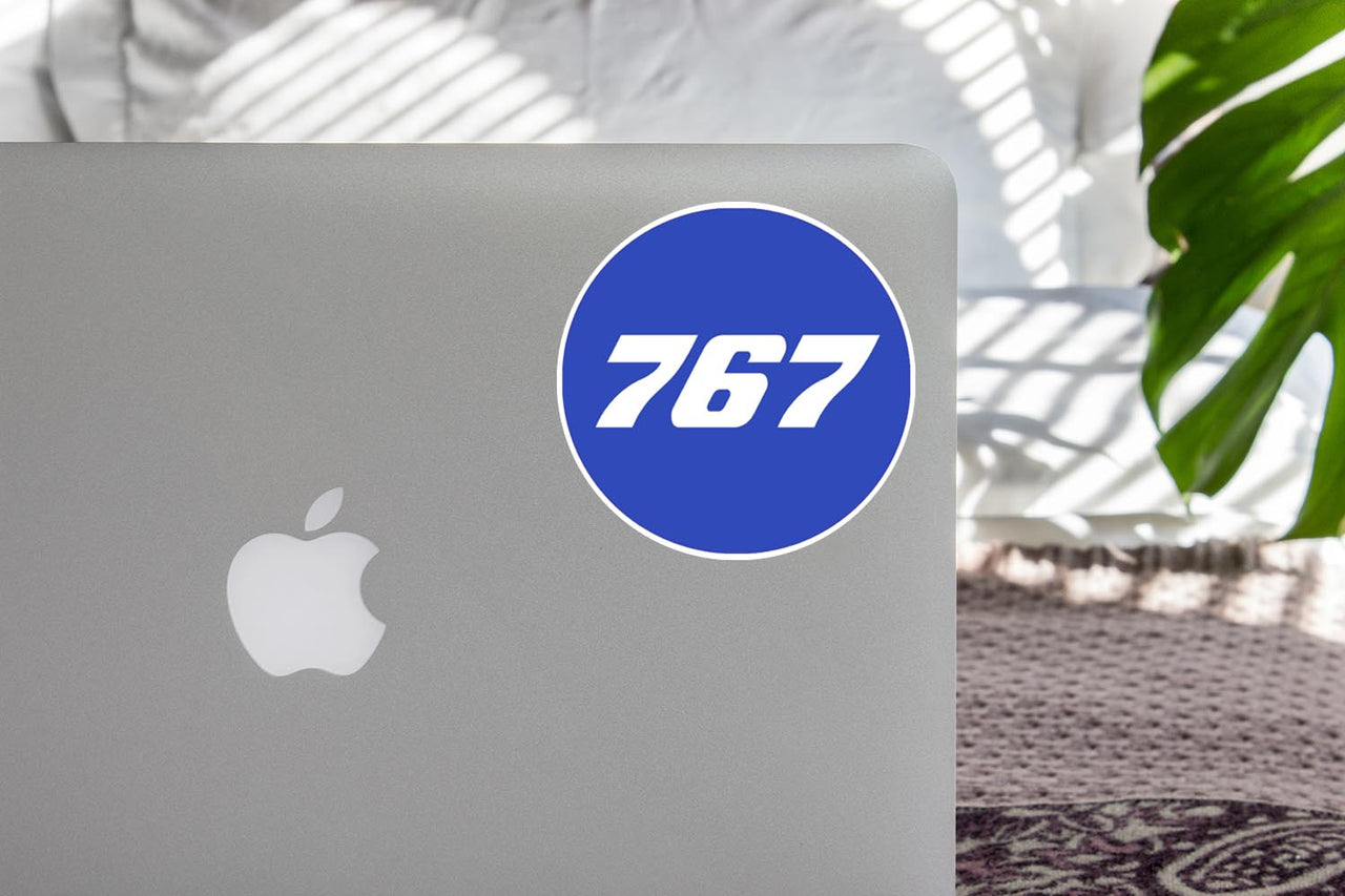 767 Flat Text Blue Designed Stickers