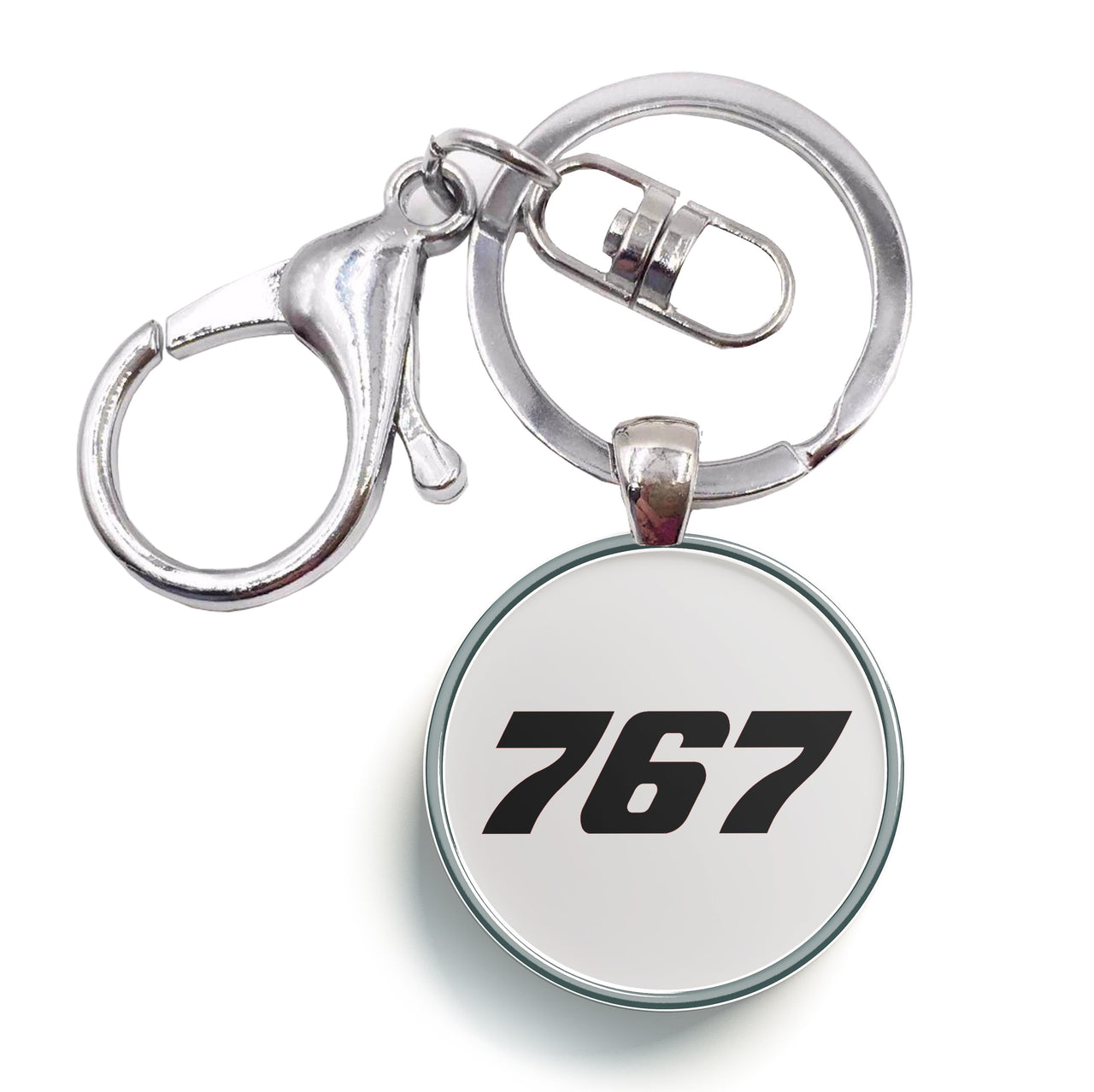 767 Flat Text Designed Circle Key Chains