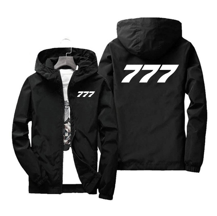 777 Flat Text Designed Windbreaker Jackets
