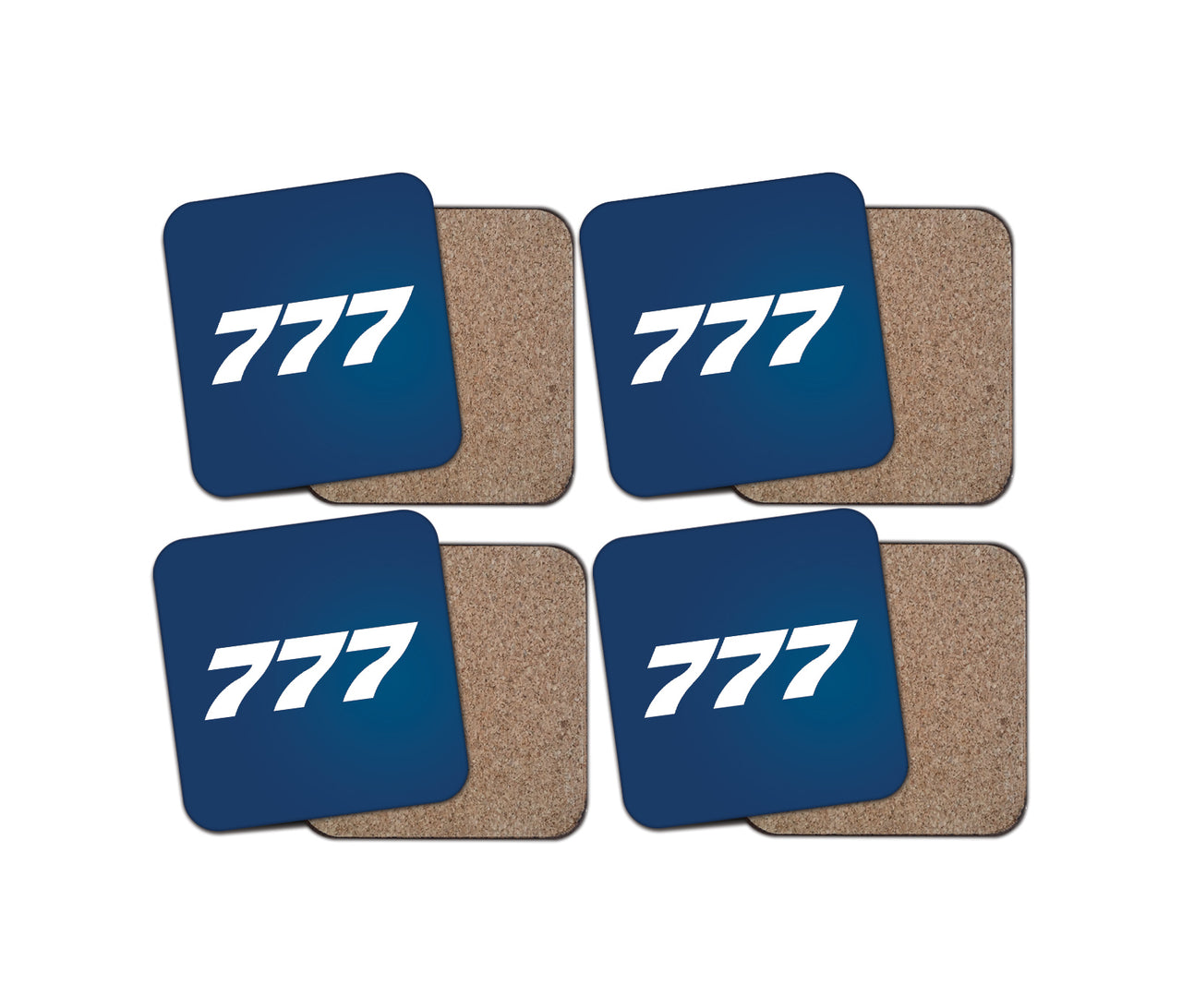 777 Flat Text Designed Coasters