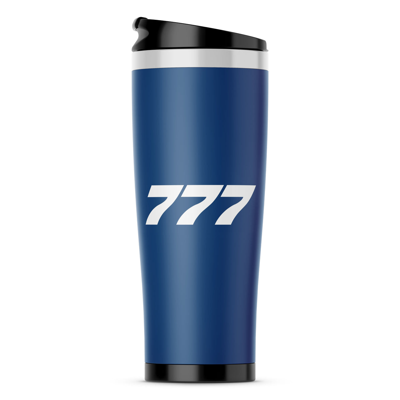 777 Flat Text Designed Travel Mugs