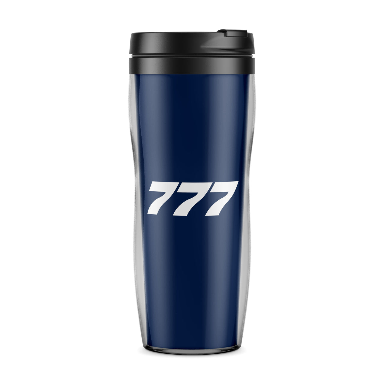 777 Flat Text Designed Travel Mugs