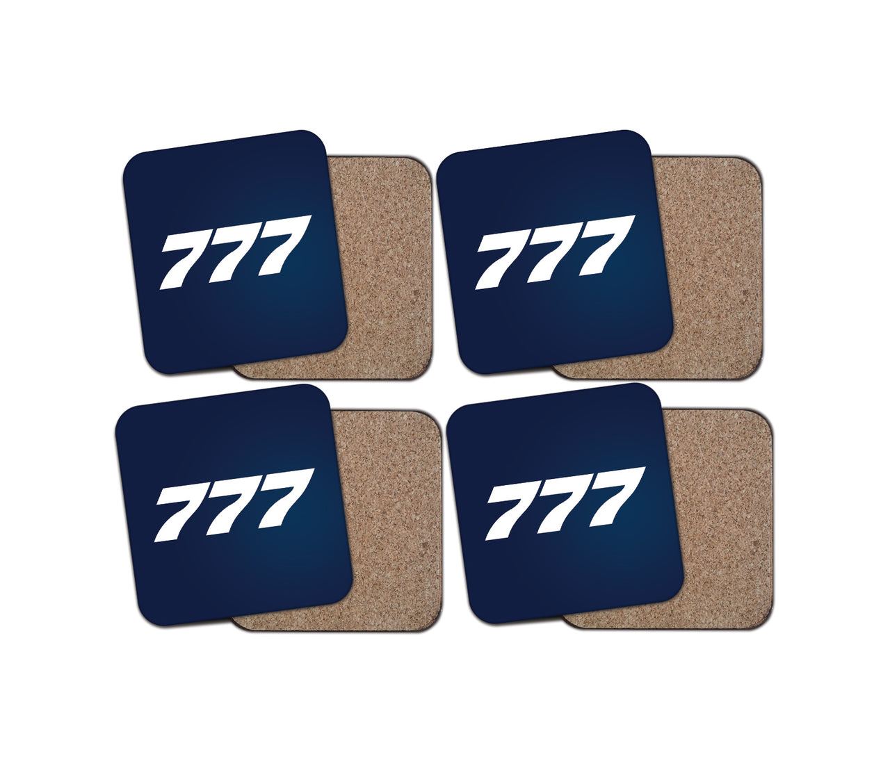 777 Flat Text Designed Coasters