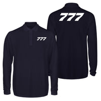 Thumbnail for 777 Flat Text Designed Long Sleeve Polo T-Shirts (Double-Side)