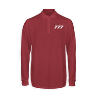 Thumbnail for 777 Flat Text Designed Long Sleeve Polo T-Shirts