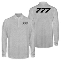 Thumbnail for 777 Flat Text Designed Long Sleeve Polo T-Shirts (Double-Side)