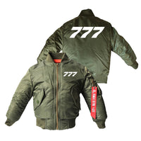 Thumbnail for 777 Flat Text Designed Children Bomber Jackets