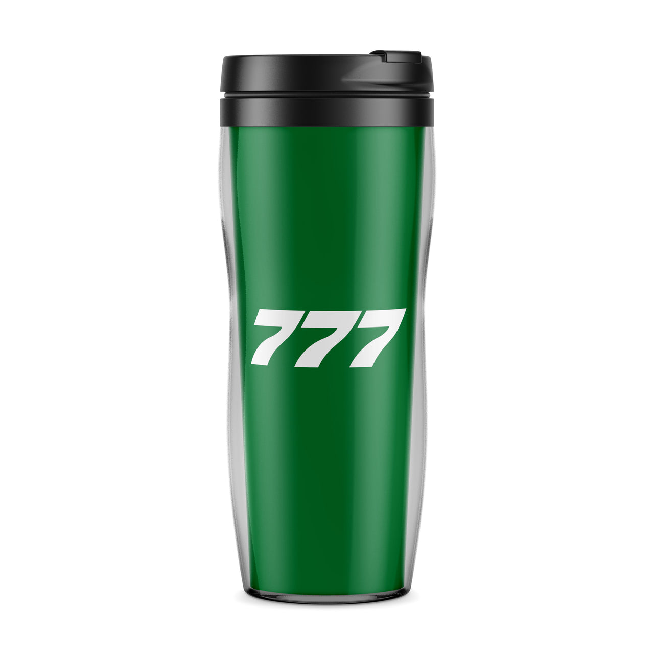 777 Flat Text Designed Travel Mugs