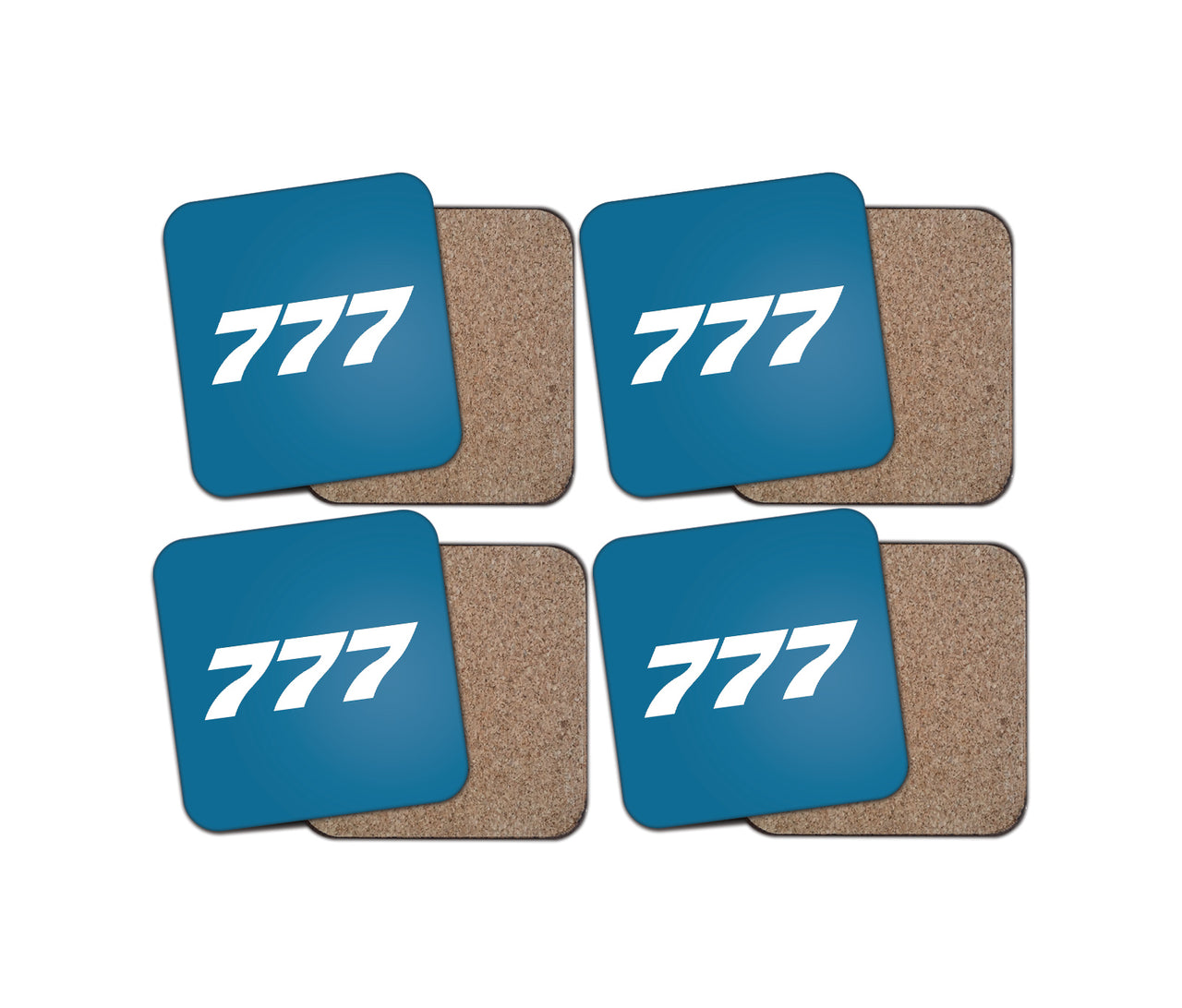 777 Flat Text Designed Coasters