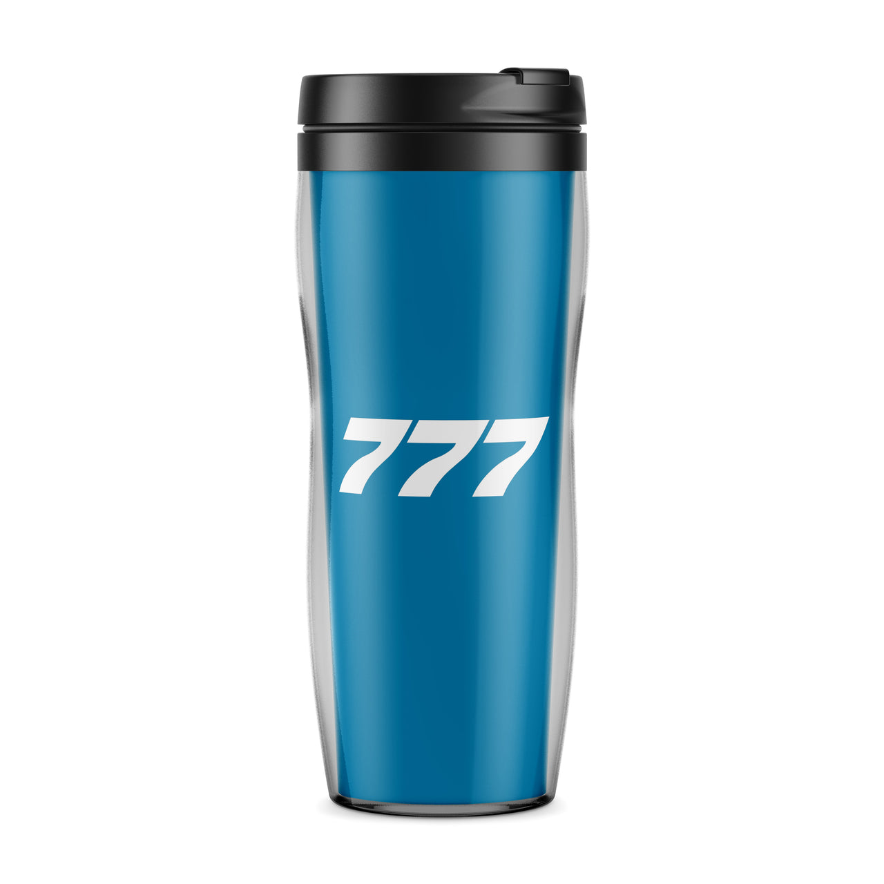 777 Flat Text Designed Travel Mugs