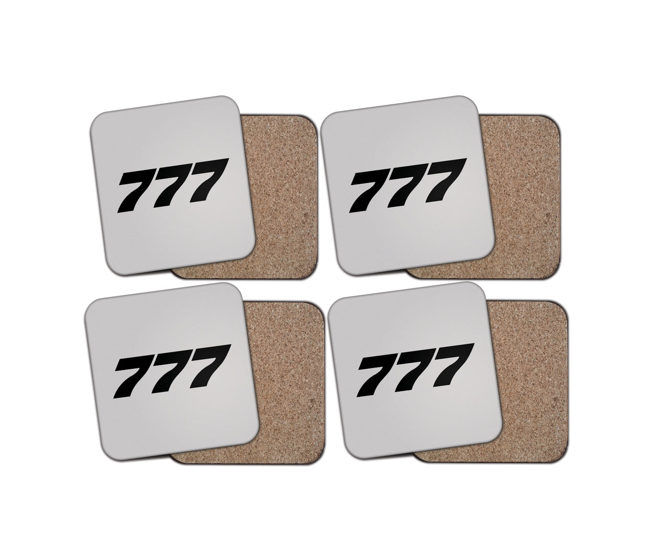 777 Flat Text Designed Coasters