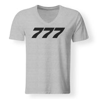 Thumbnail for 777 Flat Text Designed V-Neck T-Shirts