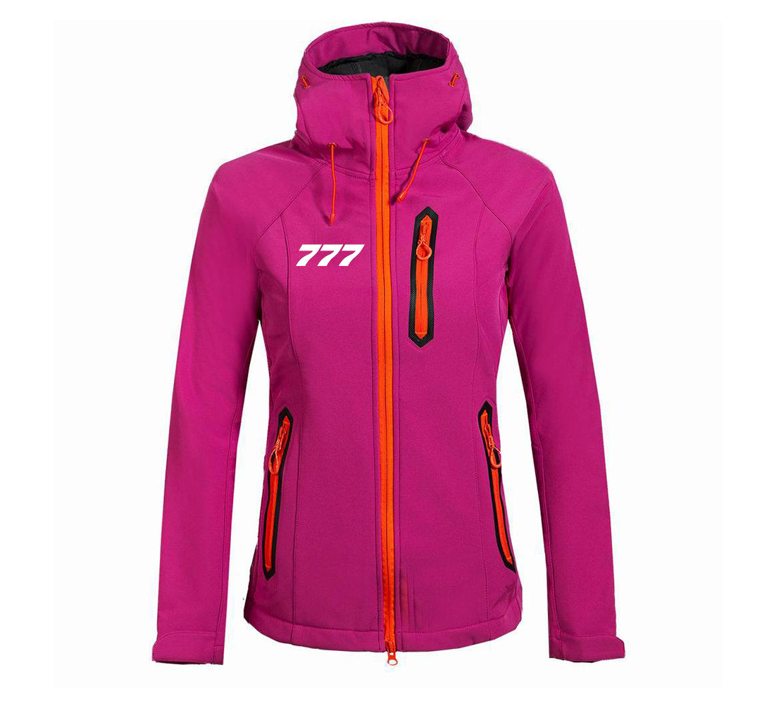 777 Flat Text Designed "Women" Polar Jackets