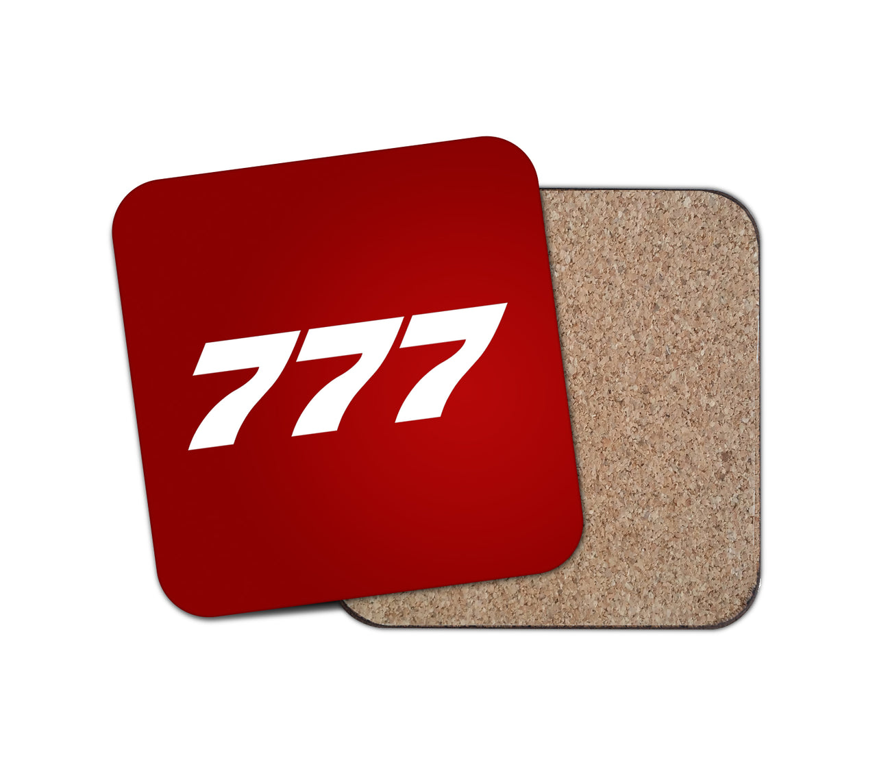 777 Flat Text Designed Coasters