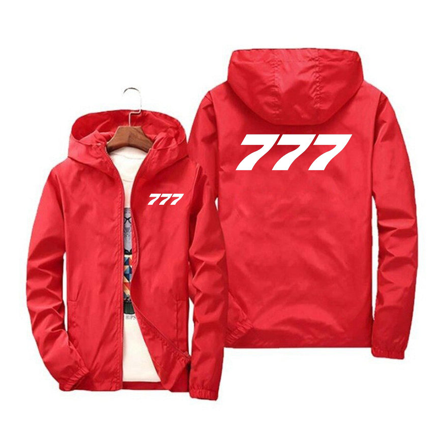 777 Flat Text Designed Windbreaker Jackets