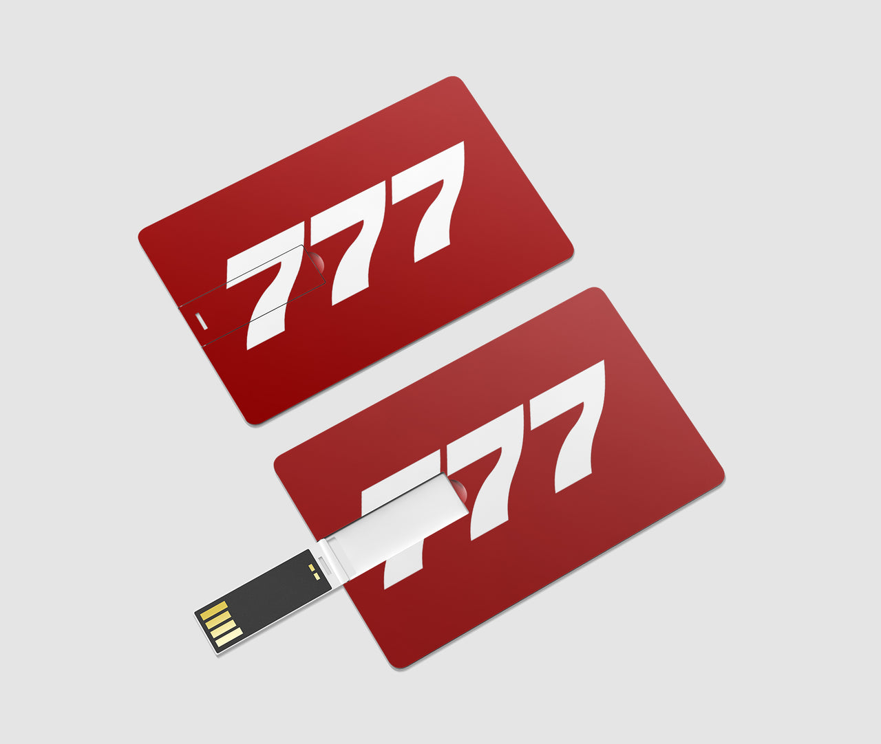 777 Flat Text Designed USB Cards